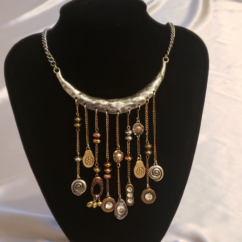 Mixed Metal Statement Necklace